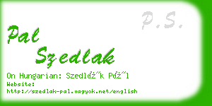 pal szedlak business card